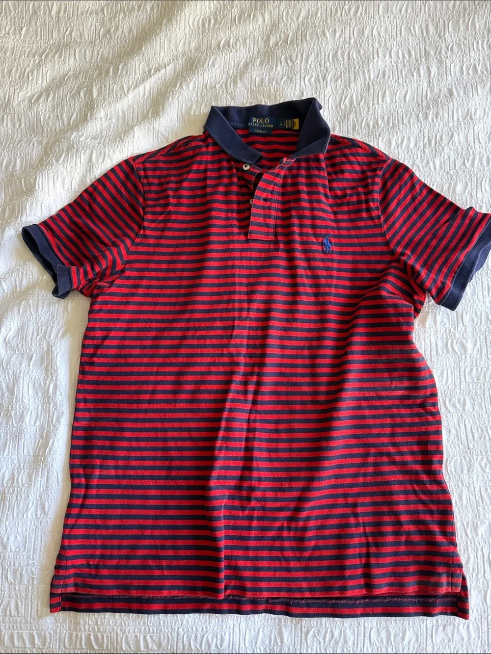 Polo by Ralph Lauren Red & Navy Striped Polo Shirt